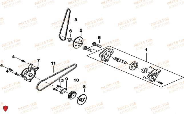 Pompe A Huile TGB Pieces TGB_X_MOTION_250 (No Serie RFCCUBCUB...Type: CUB-B)

