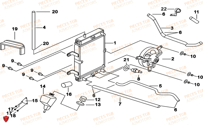 Refroidissement TGB Pieces TGB_X_MOTION_250 (No Serie RFCCUBCUB...Type: CUB-B)


