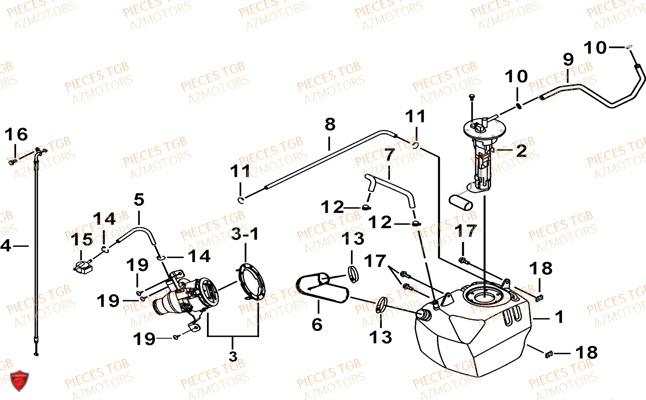Reservoir TGB Pieces TGB_X_MOTION_250 (No Serie RFCCUBCUB...Type: CUB-B)

