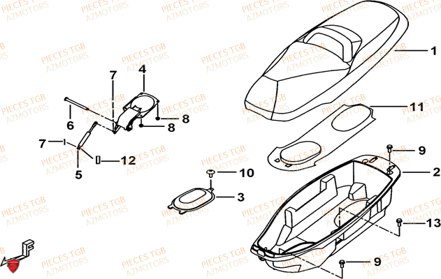 Selle TGB Pieces TGB_X_MOTION_250 (No Serie RFCCUBCUB...Type: CUB-B)

