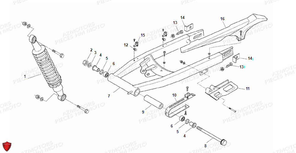 Bras Oscillant VENT PIECES HM LOCUSTA 125-200 (2011-2013)