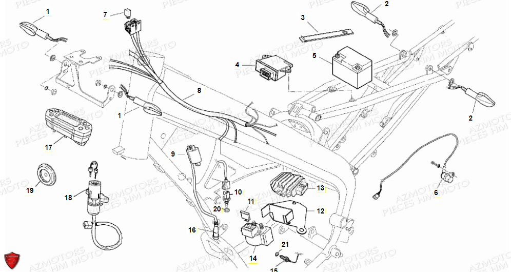 CLIGNOTANTS_COMPTEUR_ELECTRICITE VENT PIECES HM MOTO TRAIL LOCUSTA 125-200 (2011-2013)
