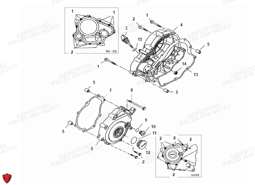 COUVERCLES_CARTERS_MOTEUR VENT PIECES HM MOTO TRAIL LOCUSTA 125-200 (2011-2013)
