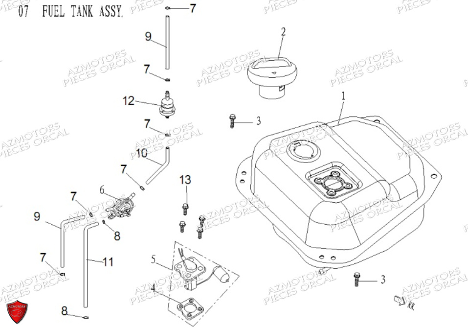 Reservoir De Carburant ORCAL Pièces ORCAL TREVIS 125 Euro III
