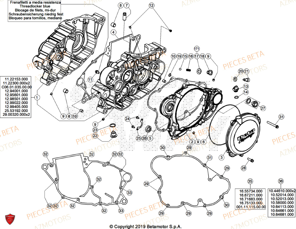 Carter AZMOTORS Pieces BETA TRIAL EVO 300 4T - (2025)