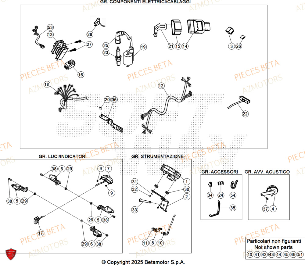 Equipement Electrique AZMOTORS Pieces BETA TRIAL EVO 300 4T - (2025)