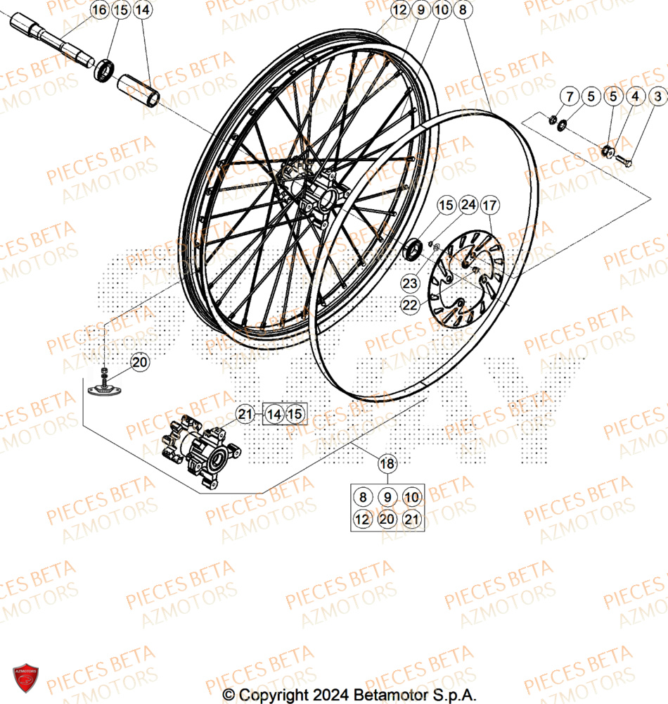 Roue Avant BETA Pieces BETA TRIAL EVO 300 4T - (2026)