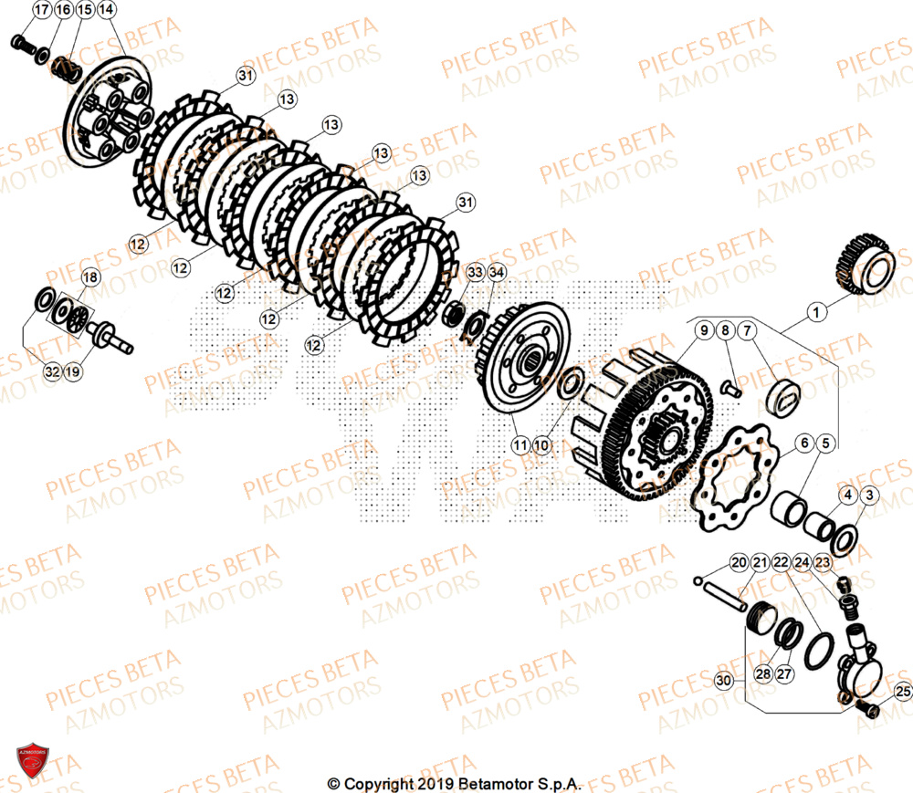 Embrayage BETA Pièces BETA EVO 300 2T - [2025]