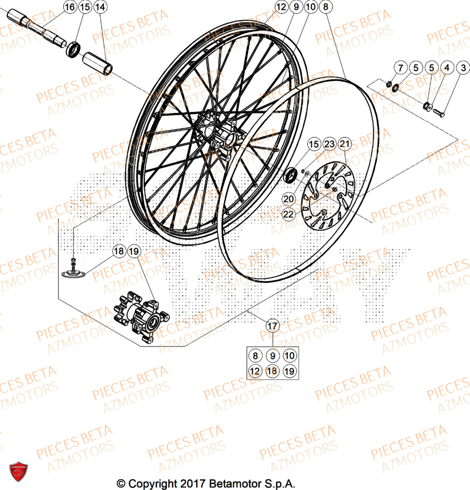 Roue Avant BETA Pièces BETA EVO 300 2T - [2025]