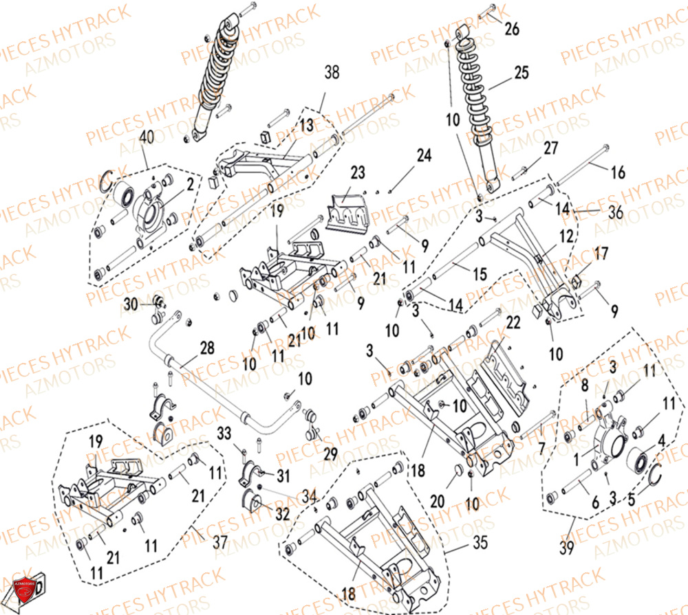 Amortisseur Arriere HYTRACK Pieces SSV TROOPER 650