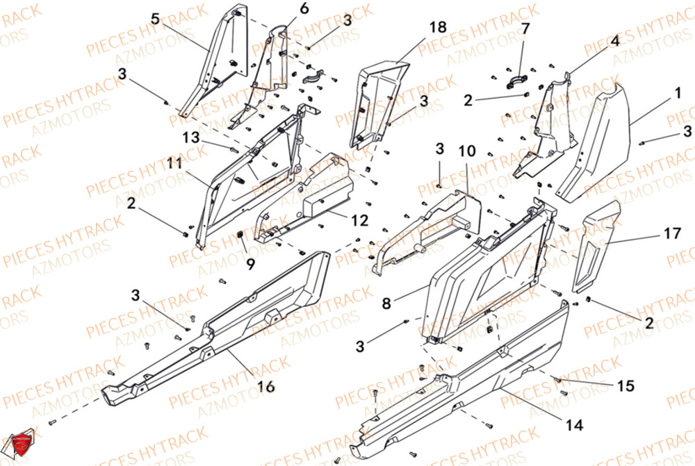 Caches Lateraux HYTRACK Pieces SSV TROOPER 650