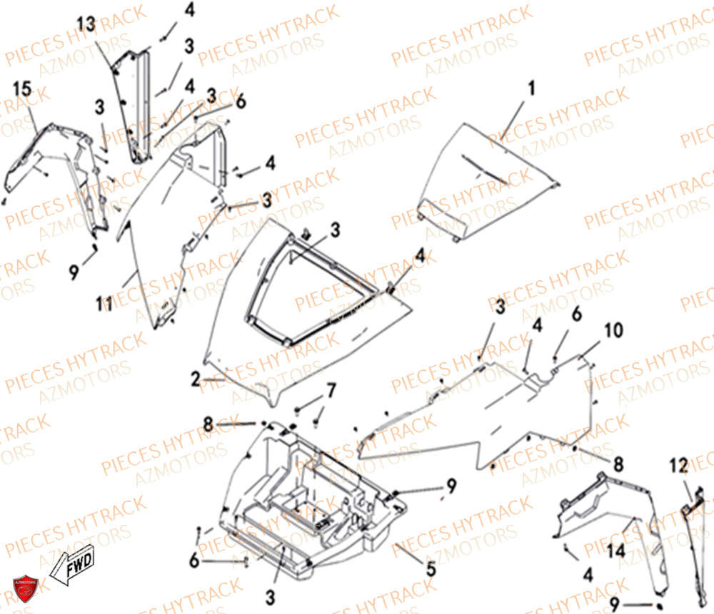 Carrosserie Avant HYTRACK Pieces SSV TROOPER 650