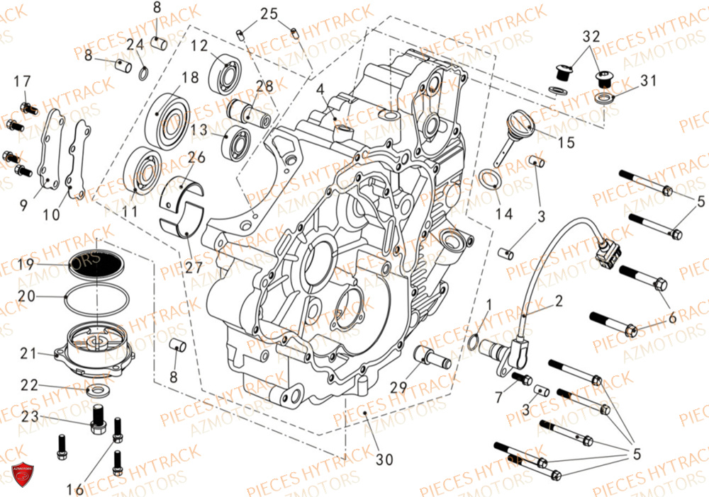 Carter Moteur Gauche HYTRACK Pieces SSV TROOPER 650
