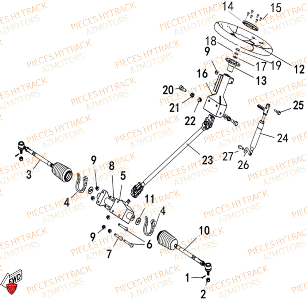 Colonne De Direction HYTRACK Pieces SSV TROOPER 650