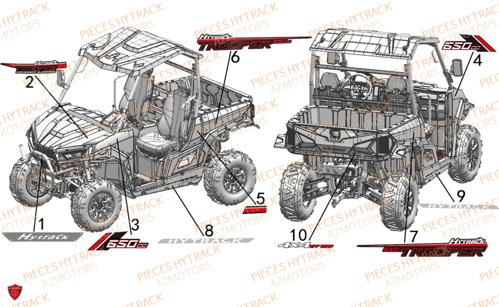 Decoration HYTRACK Pieces SSV TROOPER 650