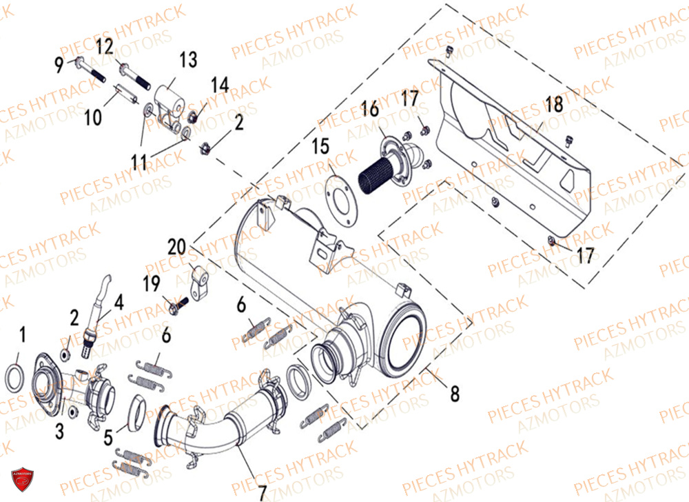 Echappement HYTRACK Pieces SSV TROOPER 650