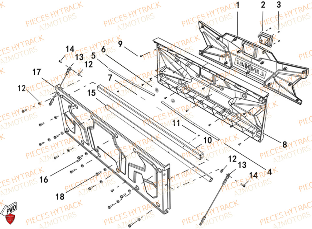 Porte Arriere HYTRACK Pieces SSV TROOPER 650