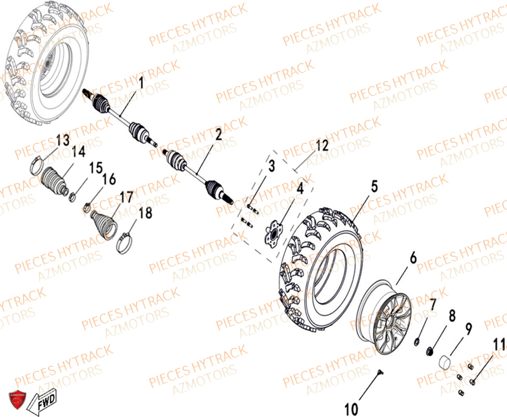 Roues Avant HYTRACK Pieces SSV TROOPER 650