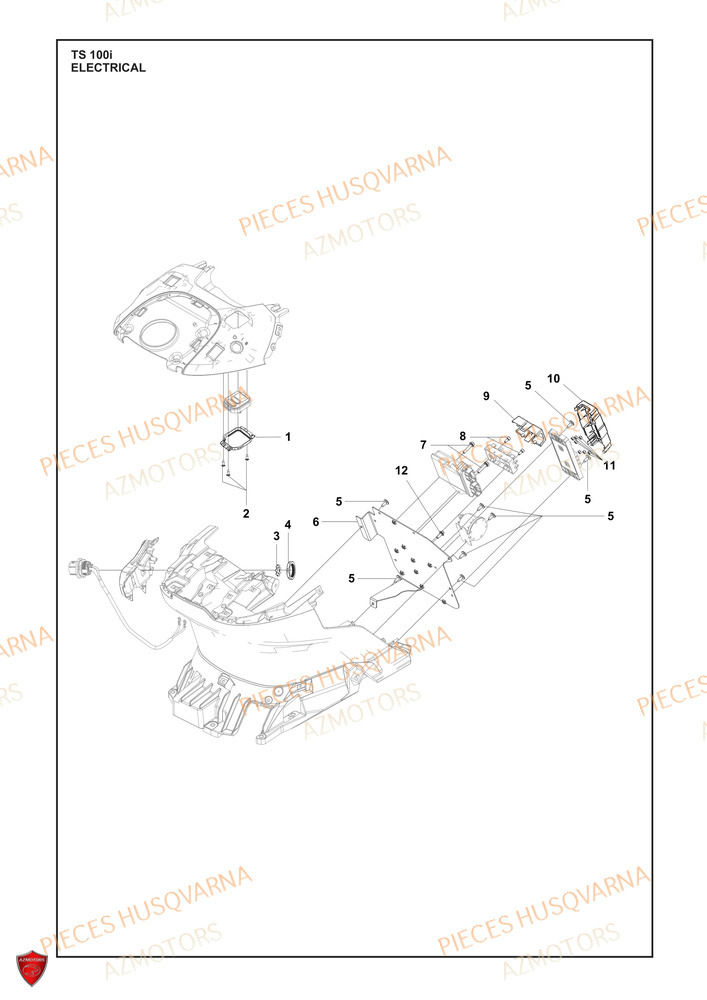 Electrique 4 AZMOTORS PIECES TRACTEUR TONDEUSE TS 100I HUSQVARNA