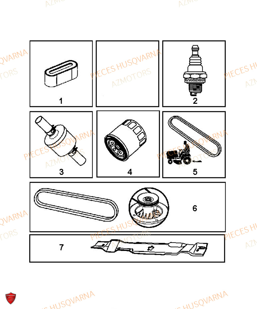 Pieces Utilisees Frequement AZMOTORS PIECES TRACTEUR TONDEUSE TS 318 HUSQVARNA