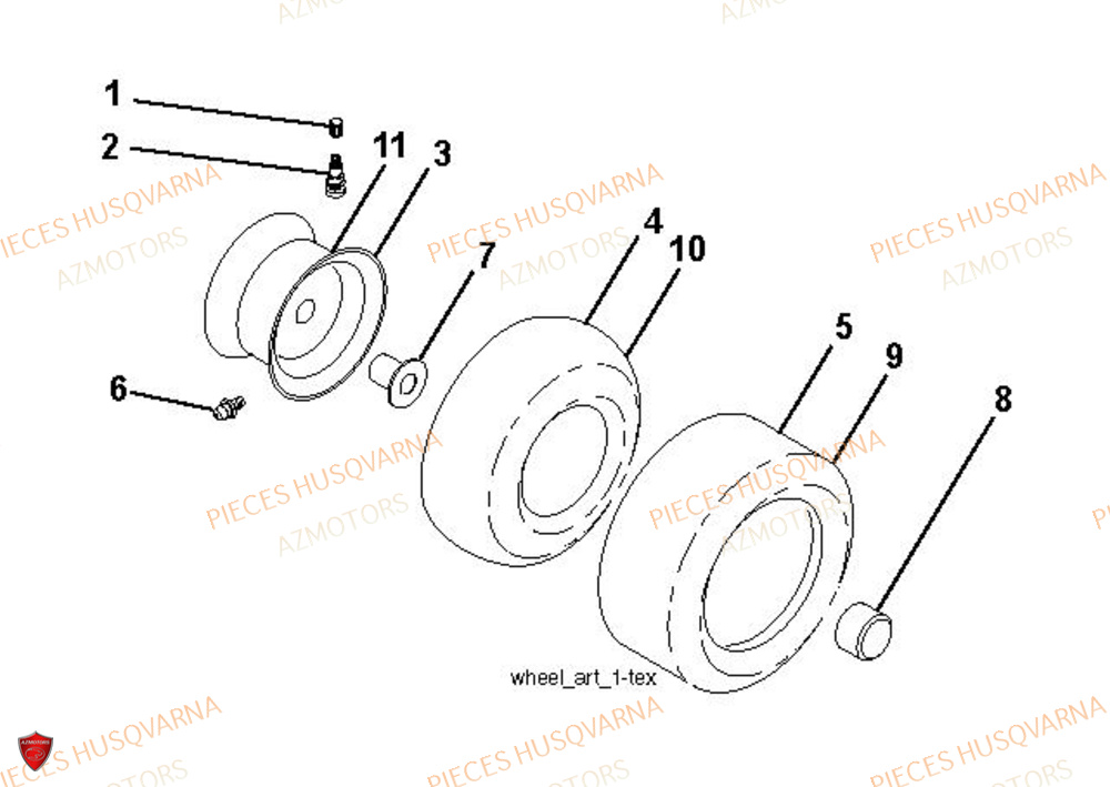 Roues Et Pneus AZMOTORS PIECES TRACTEUR TONDEUSE TS 318 HUSQVARNA