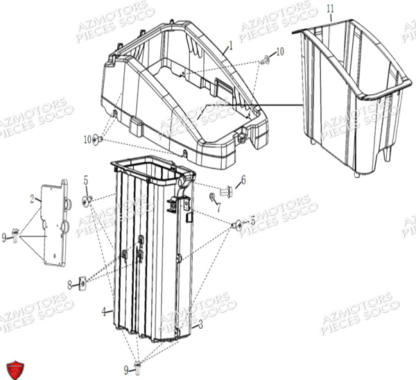 Boite De Stockage SUPER SOCO Pièces TS STREET HUNTER PRO (125cc) SOCO ORIGINE