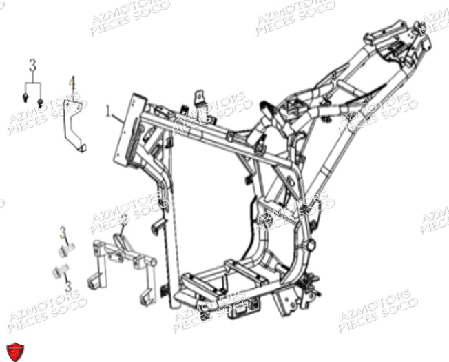 Cadre SUPER SOCO Pièces TS STREET HUNTER PRO (125cc) SOCO ORIGINE