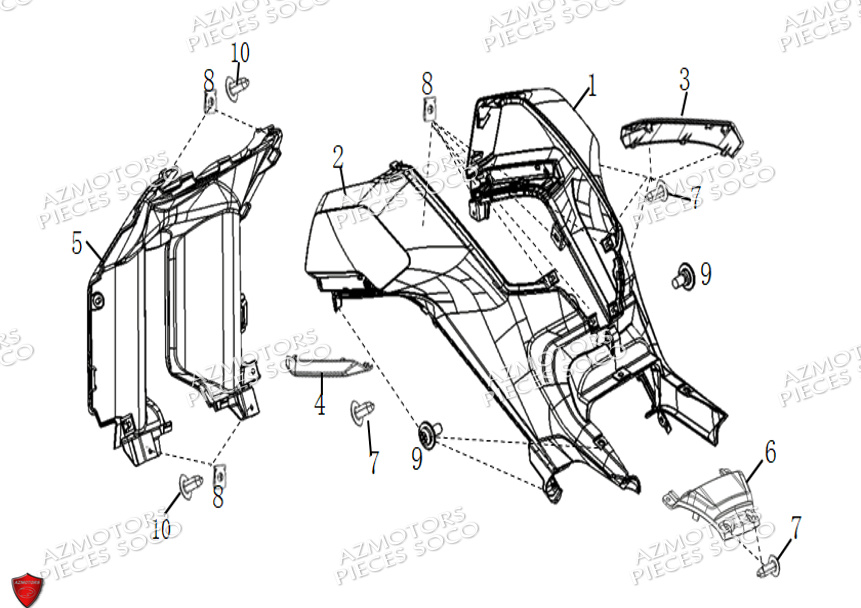Carenage Boite De Stockage SUPER SOCO Pièces TS STREET HUNTER PRO (125cc) SOCO ORIGINE