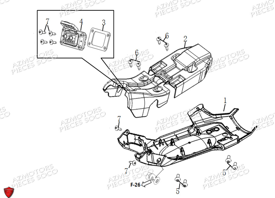 Carenages Arriere SUPER SOCO Pièces TS STREET HUNTER PRO (125cc) SOCO ORIGINE