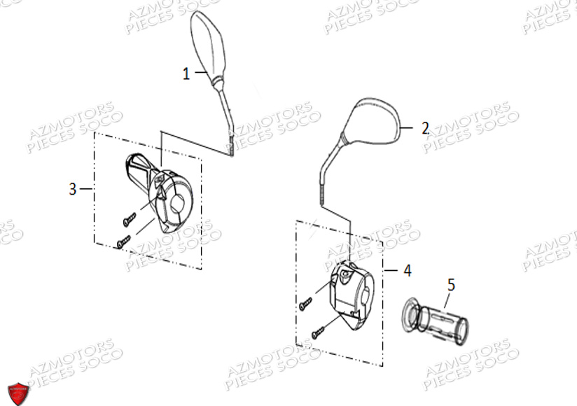 Comodos Et Retroviseurs SUPER SOCO Pièces TS STREET HUNTER PRO (125cc) SOCO ORIGINE