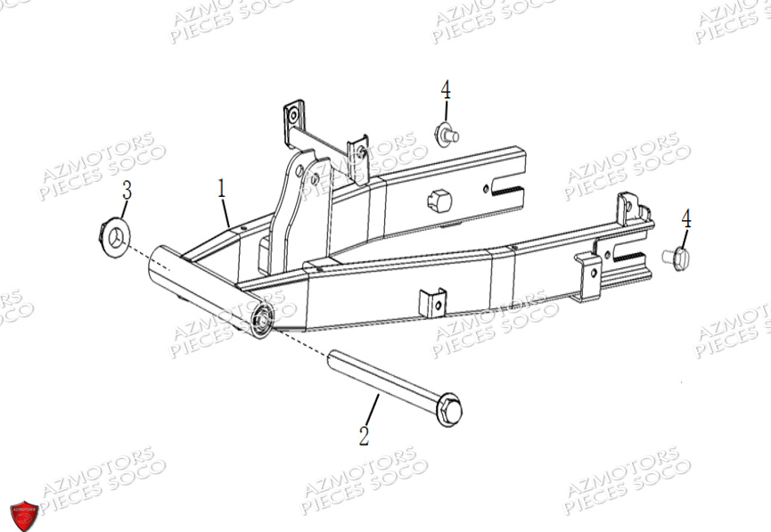Fourche Arriere SUPER SOCO Pièces TS STREET HUNTER PRO (125cc) SOCO ORIGINE