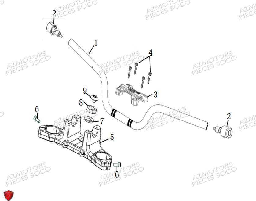 Guidon SUPER SOCO Pièces TS STREET HUNTER PRO (125cc) SOCO ORIGINE