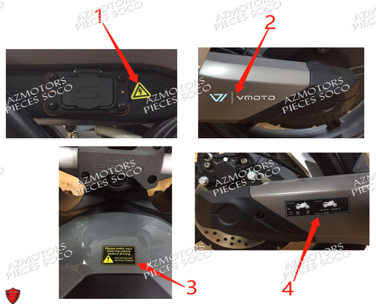 Label SUPER SOCO Pièces TS STREET HUNTER PRO (125cc) SOCO ORIGINE