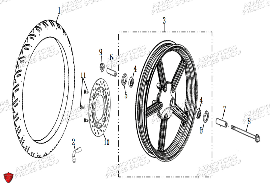 Roue Avant SUPER SOCO Pièces TS STREET HUNTER PRO (125cc) SOCO ORIGINE