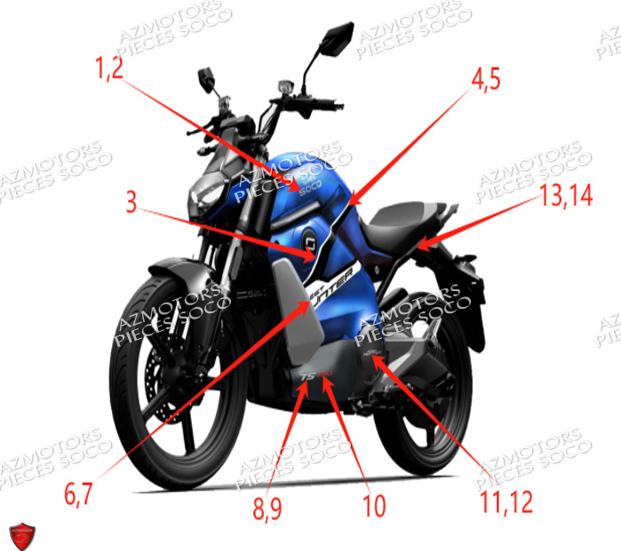 Sticker SUPER SOCO Pièces TS STREET HUNTER PRO (125cc) SOCO ORIGINE