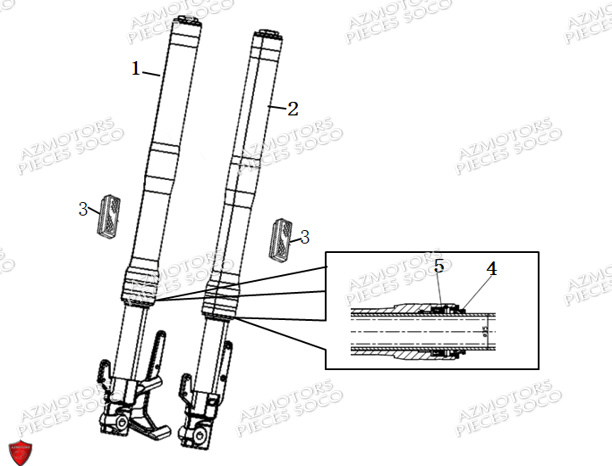 Suspension Avant SUPER SOCO Pièces TS STREET HUNTER PRO (125cc) SOCO ORIGINE