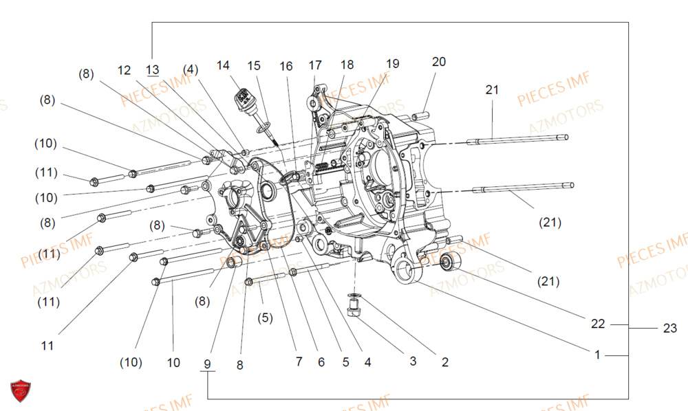 Carter D Huile AZMOTORS PIECES T LONGO 125 4T EURO 5+
