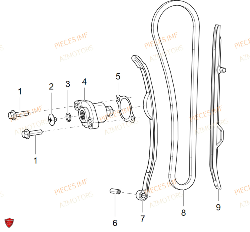 Distribution AZMOTORS PIECES T LONGO 125 4T EURO 5+