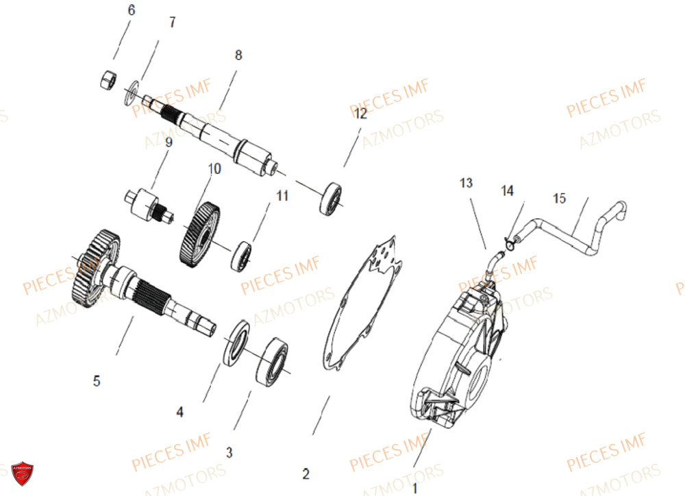 Transmission AZMOTORS PIECES T LONGO 125 4T EURO 5+