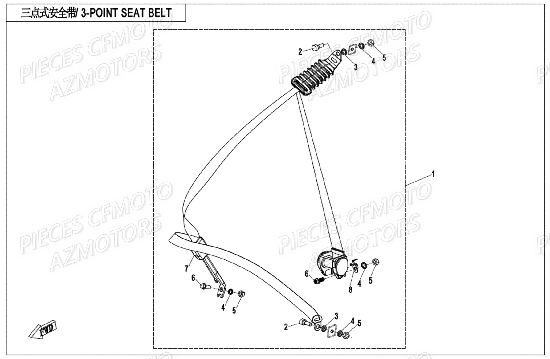 Ceinture CFMOTO Pièces Origine CFMOTO UFORCE 1000 EPS (2019)