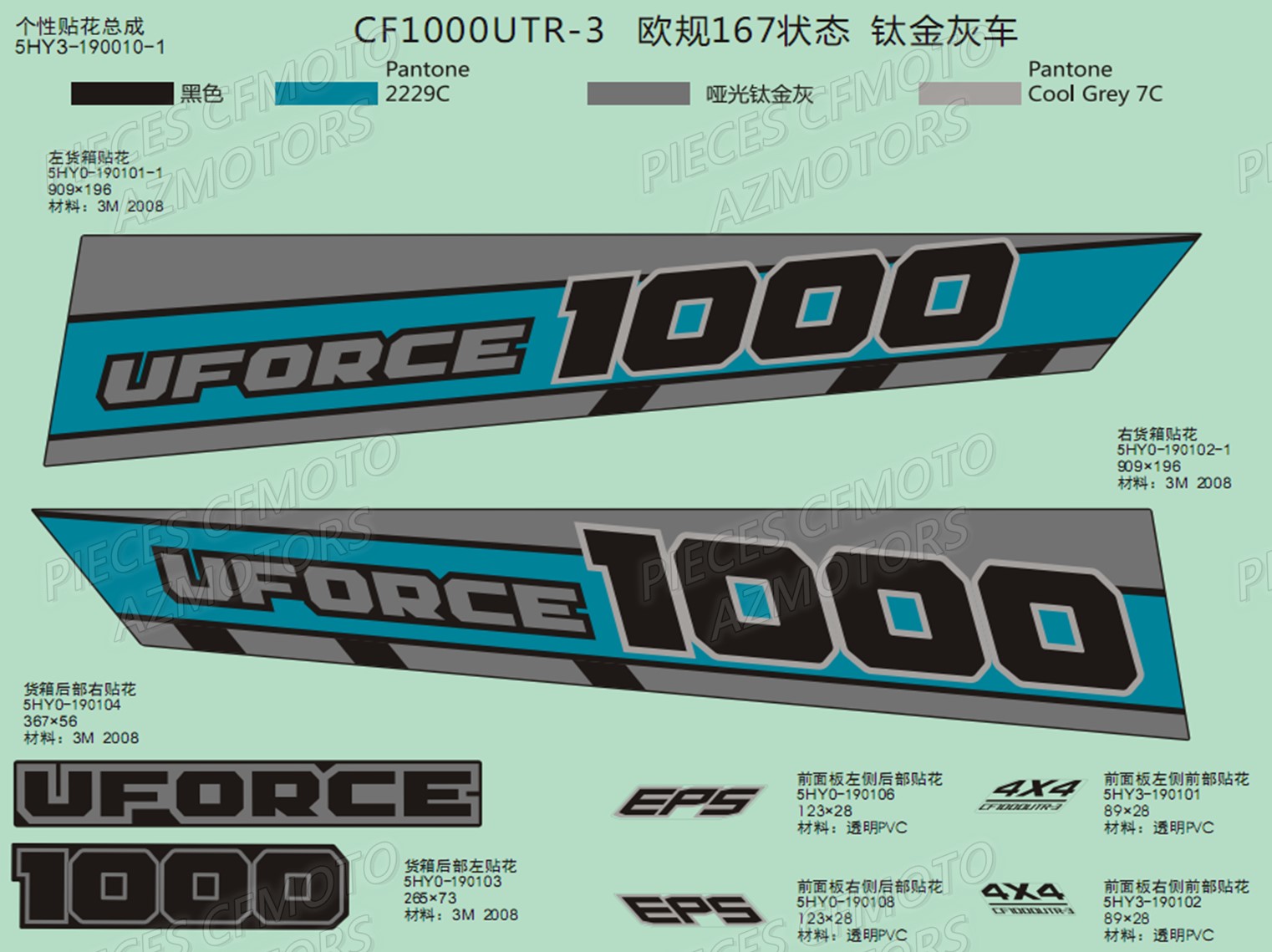 Decors CFMOTO Pièces Origine CFMOTO UFORCE 1000 EPS (2019)