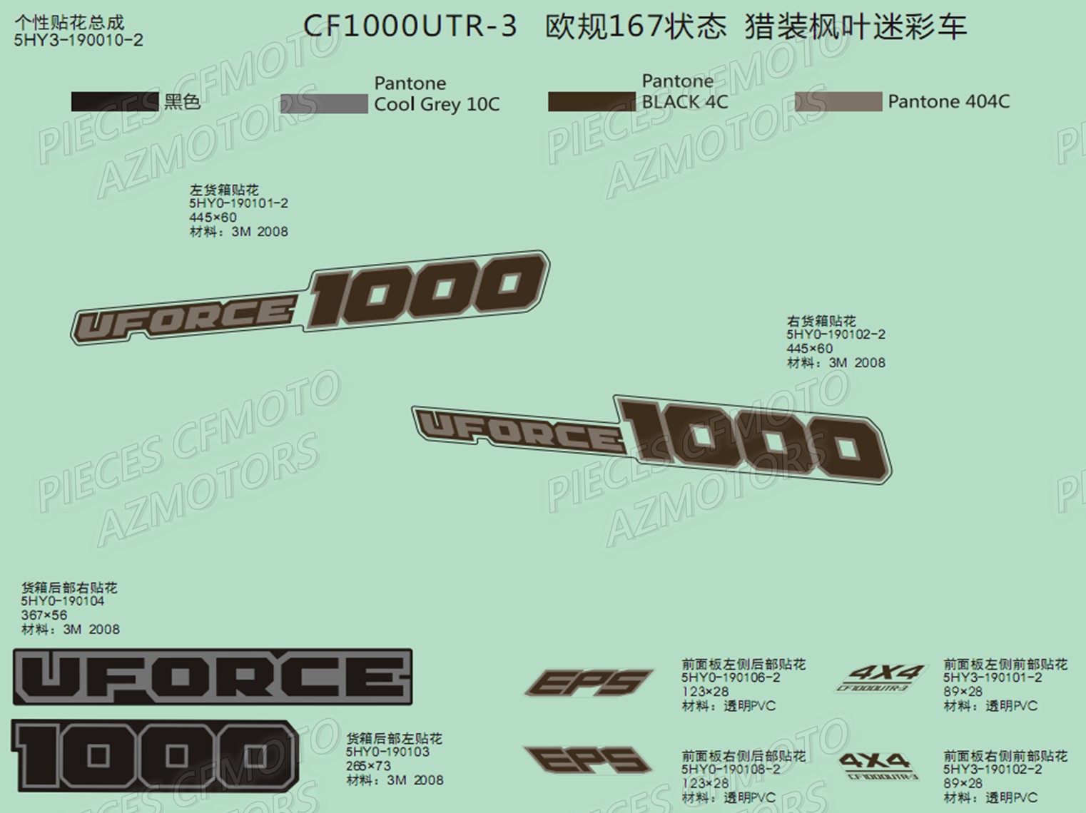 Decors 2 CFMOTO Pièces Origine CFMOTO UFORCE 1000 EPS (2019)