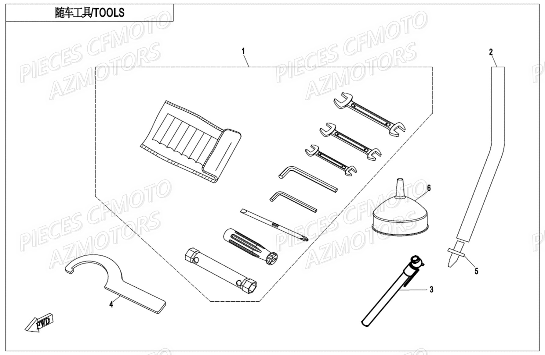 Outils CFMOTO Pièces Origine CFMOTO UFORCE 1000 EPS (2019)