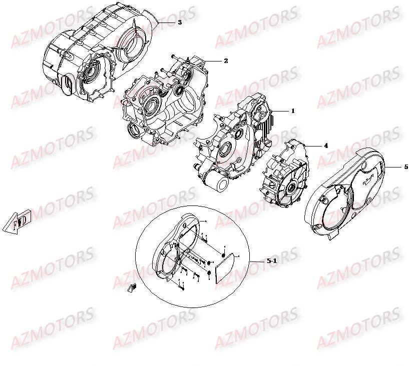 Carter Moteur CFMOTO Pièces Origine CFMOTO UFORCE 500/600