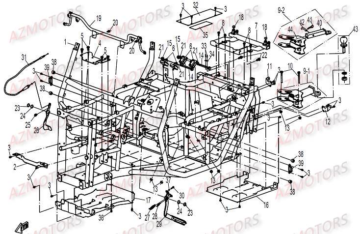 Chassis CFMOTO Pièces Origine CFMOTO UFORCE 500/600