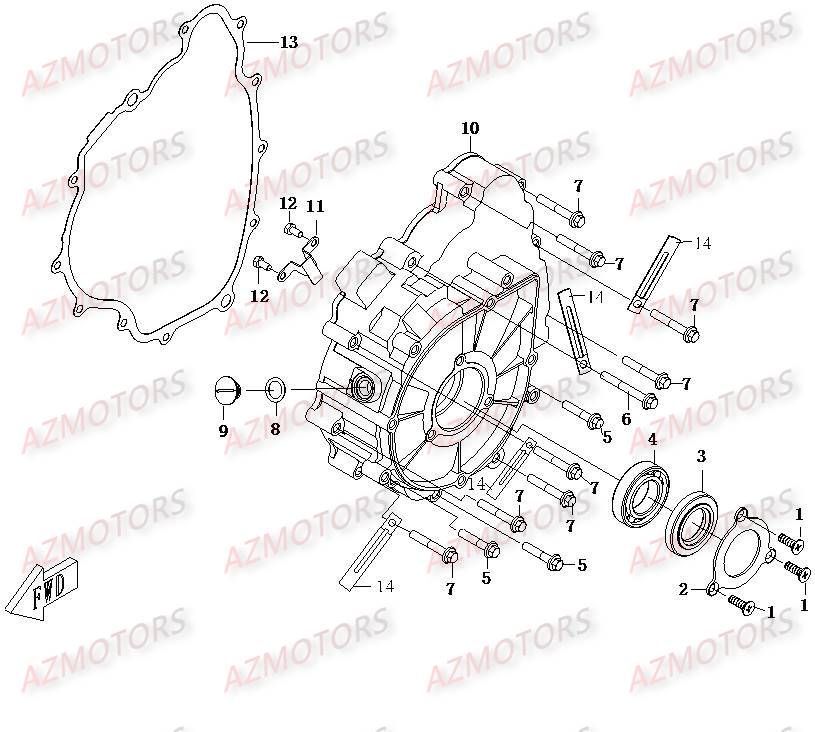 Couvercle Alternateur CFMOTO Pièces Origine CFMOTO UFORCE 500/600