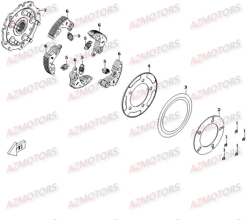 Embrayage CFMOTO Pièces Origine CFMOTO UFORCE 500/600