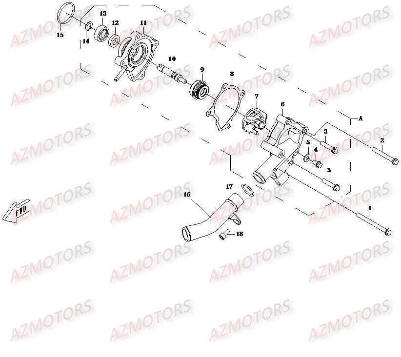 Pompe A Eau CFMOTO Pièces Origine CFMOTO UFORCE 500/600