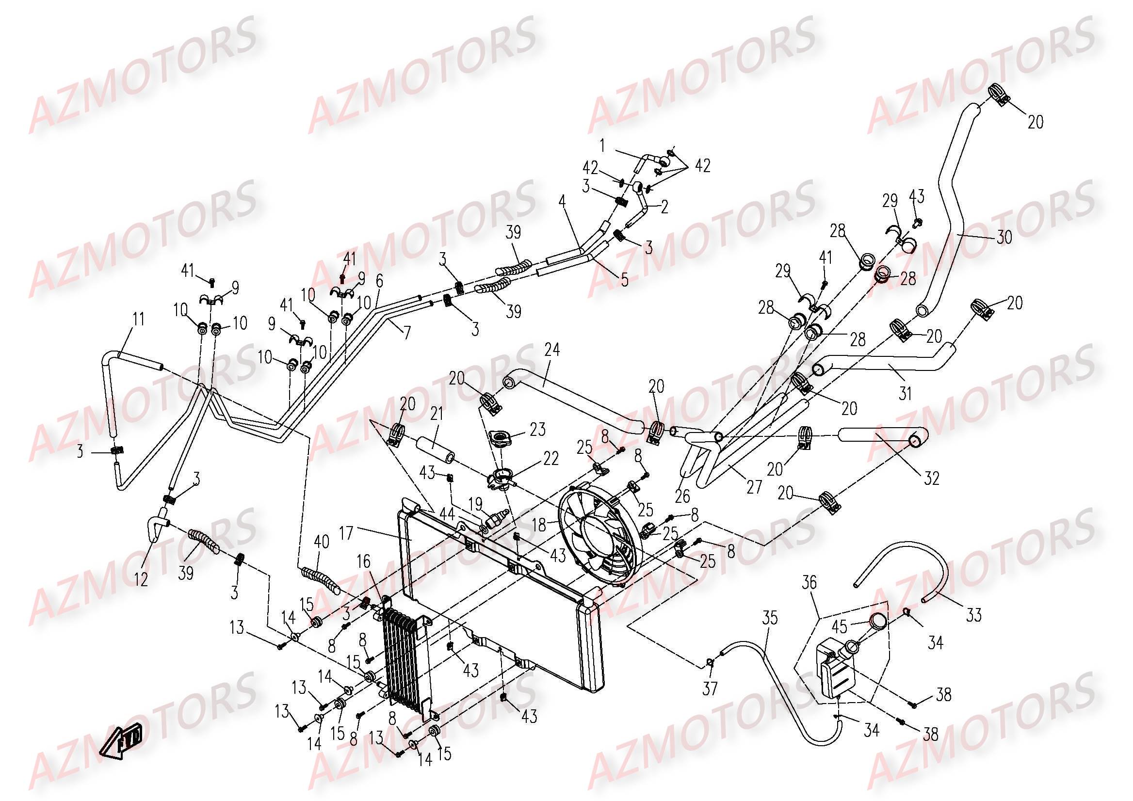 Refroidissement CFMOTO Pièces Origine CFMOTO UFORCE 500/600