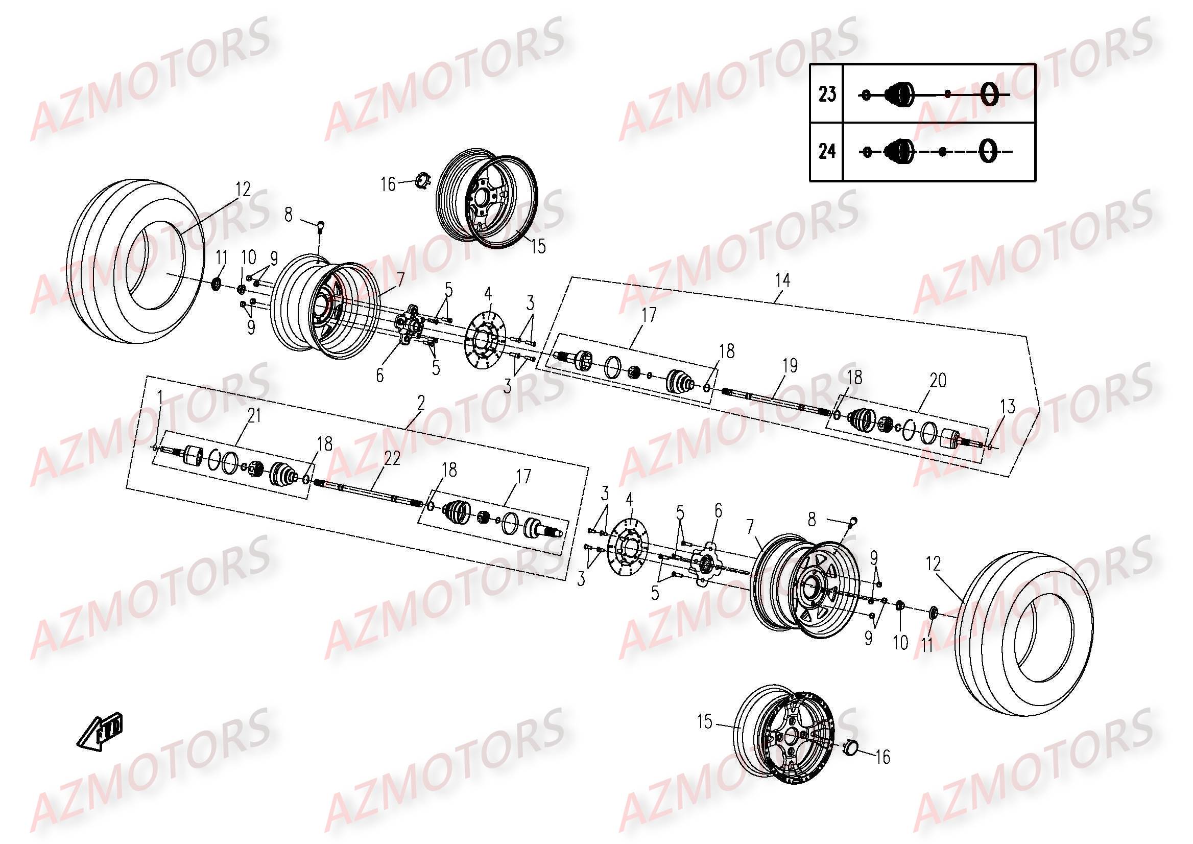 ROUES AVANT CFMOTO UFORCE 500 600